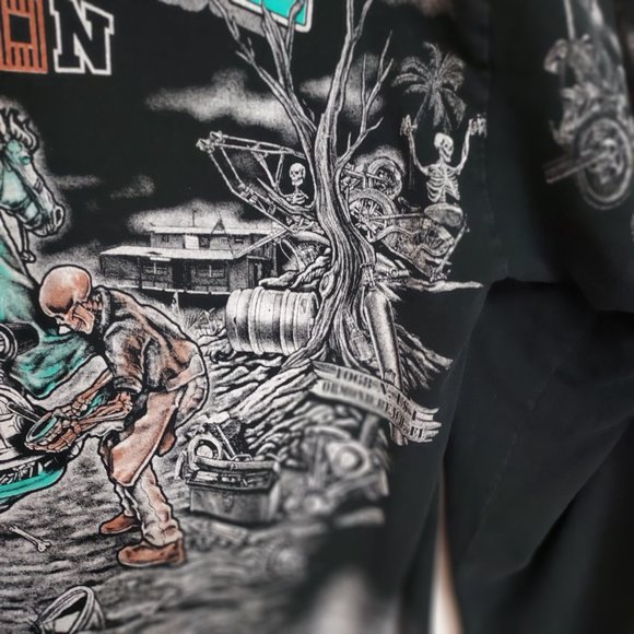 WORLD FAMOUS IRON HORSE SALOON ORMOND BEACH FL AWESOME SKELETONS PARTYING SHIRT - Picture 6 of 14